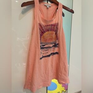 Coral Sunburst Graphic Tank Top